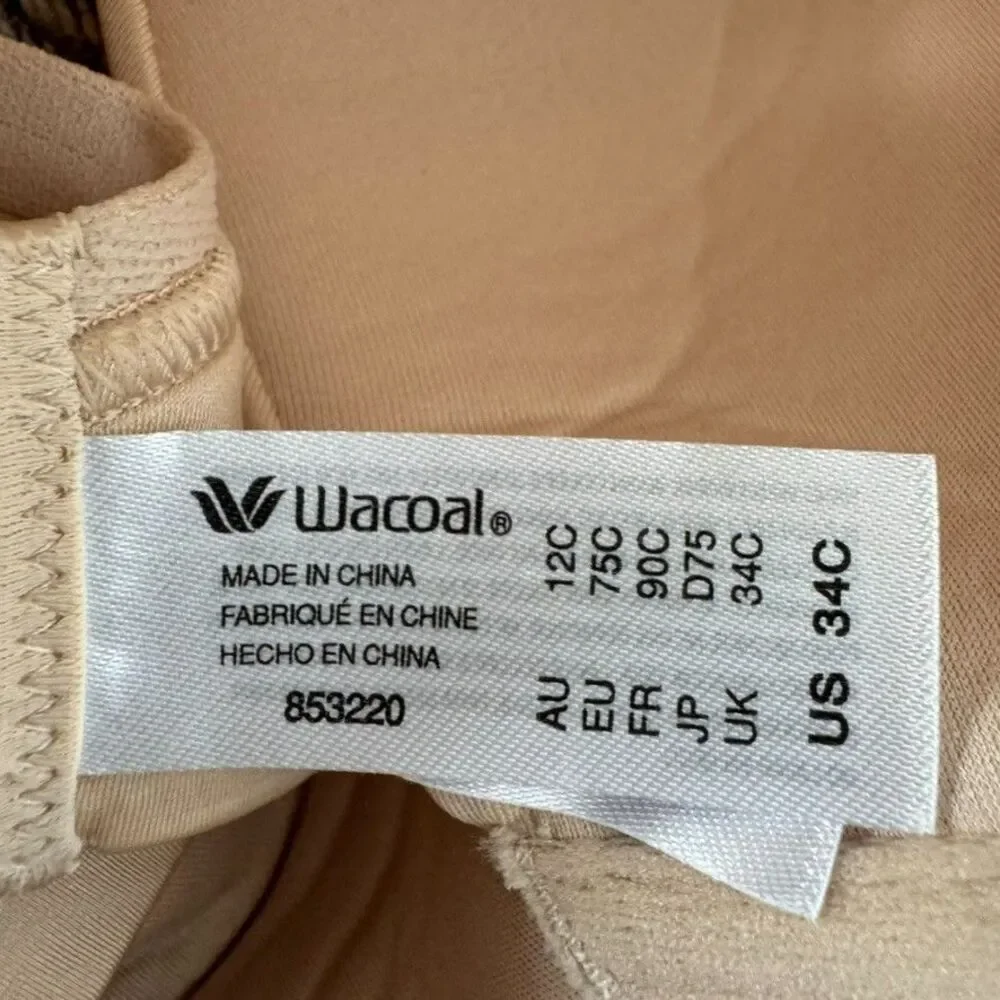 Wacoal 34C Amazing Assets Contour Underwire Lined Nude Bra 853220